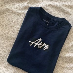 Mens Blue Aeropostale Graphic Tee Shirt